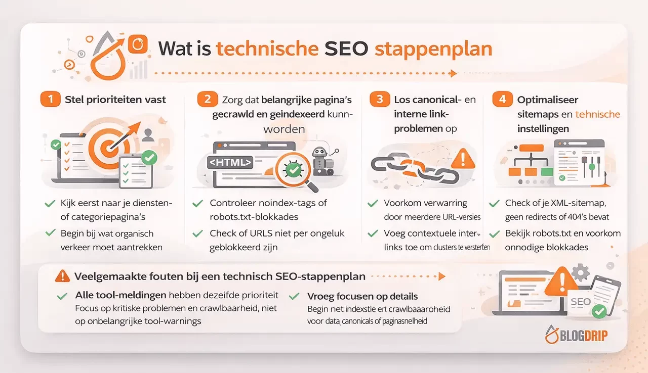 Wat is technische SEO stappenplan